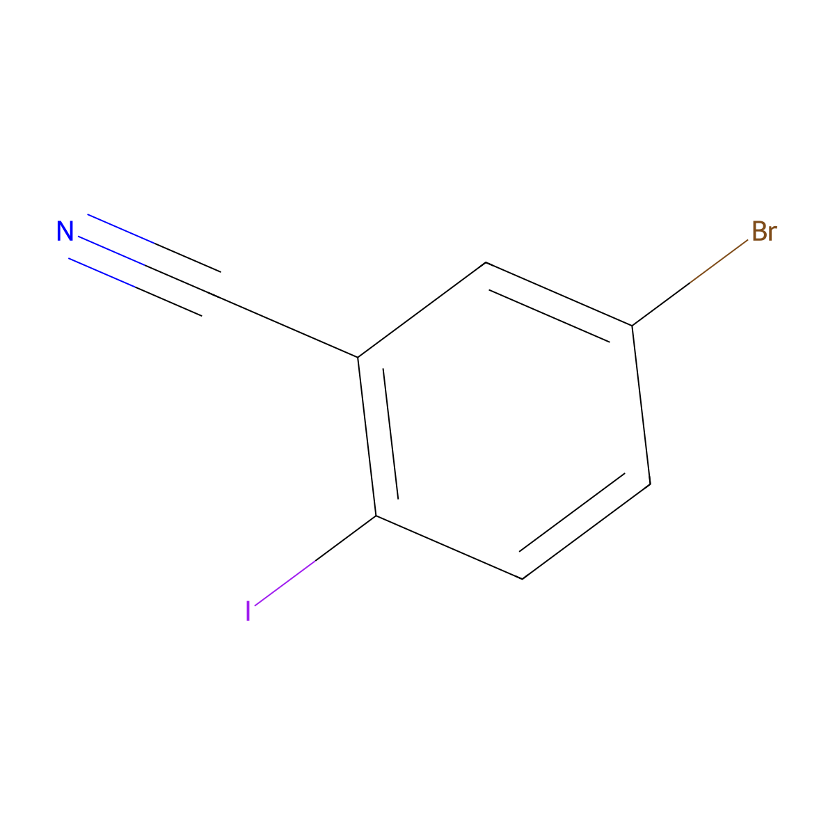 5-Bromo-2-iodobenzonitrile molecular structure, CAS 121554-10-7