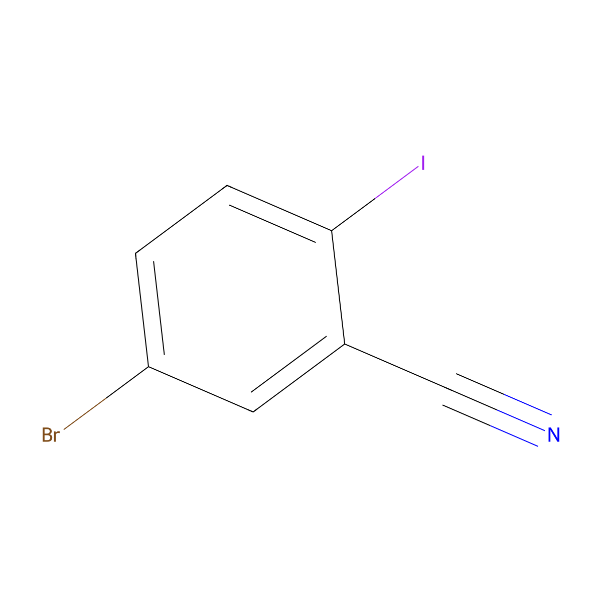 5-Bromo-2-iodobenzonitrile molecular structure, CAS 121554-10-7