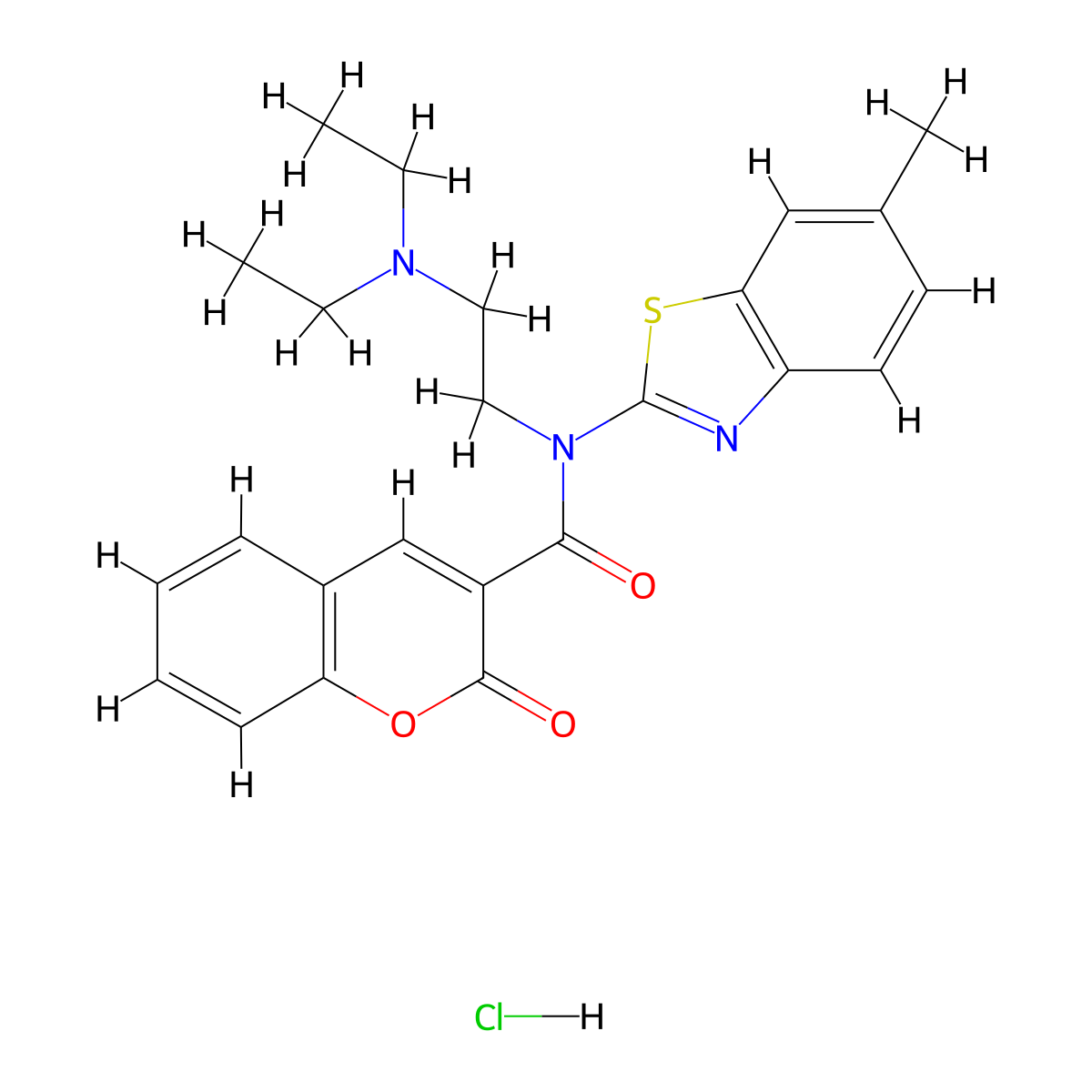 N-(2-(diethylamino)ethyl)-N-(6-methylbenzo[d]thiazol-2-yl)-2-oxo-2H-chromene-3-carboxamide hydrochloride molecular structure, CAS 1215540-48-9