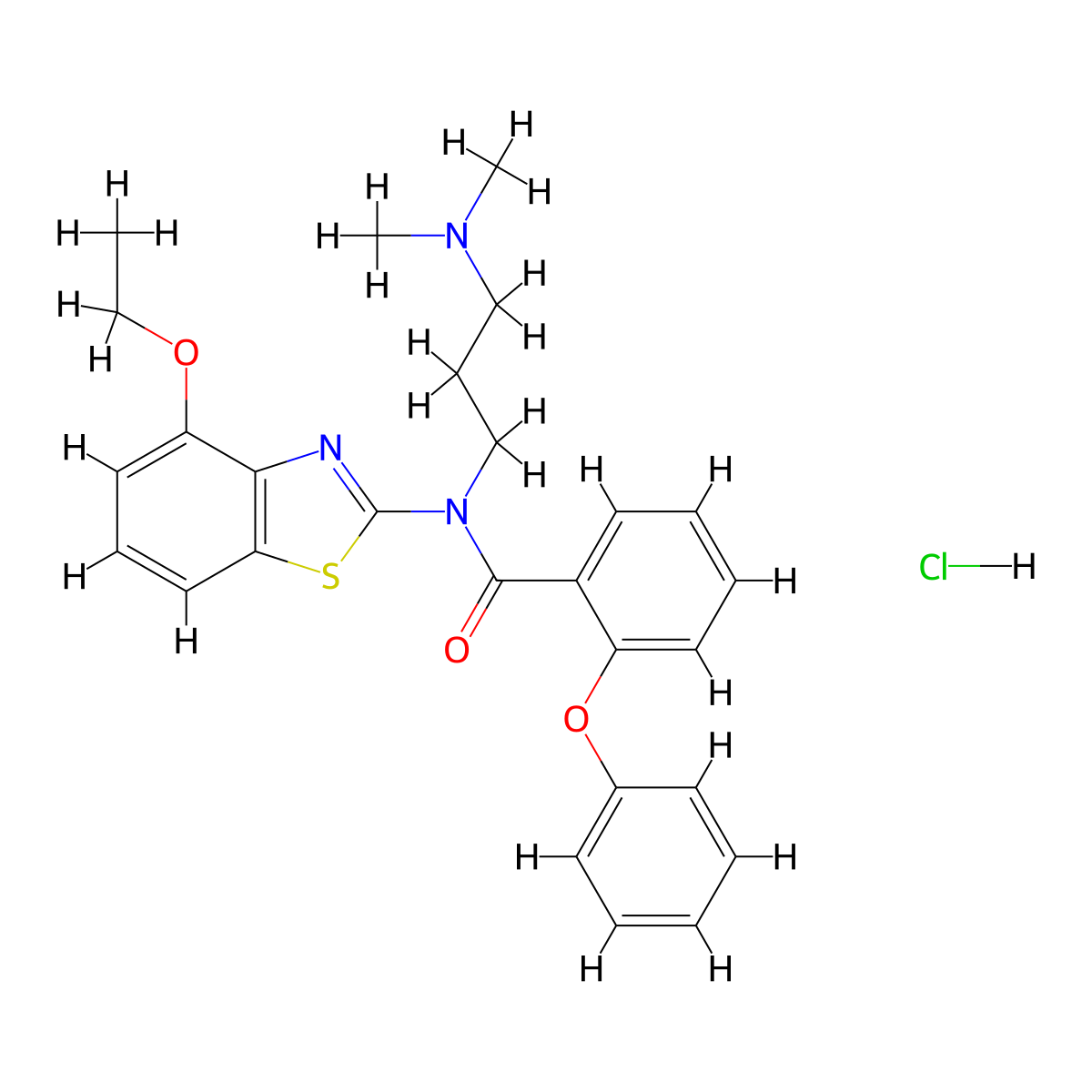 N-(3-(dimethylamino)propyl)-N-(4-ethoxybenzo[d]thiazol-2-yl)-2-phenoxybenzamide hydrochloride molecular structure, CAS 1215541-20-0