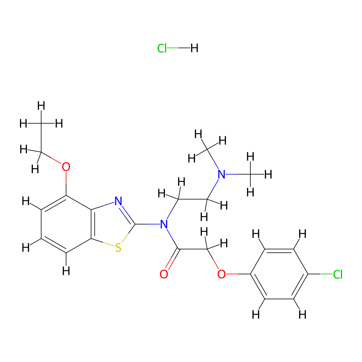 2-(4-chlorophenoxy)-N-(2-(dimethylamino)ethyl)-N-(4-ethoxybenzo[d]thiazol-2-yl)acetamide hydrochloride molecular structure, CAS 1215541-63-1