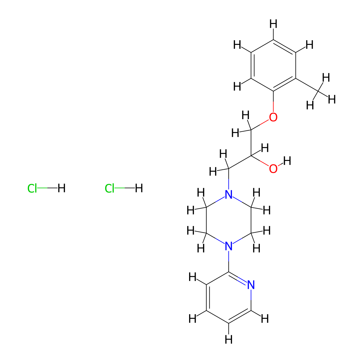 1-(4-(Pyridin-2-yl)piperazin-1-yl)-3-(o-tolyloxy)propan-2-ol dihydrochloride molecular structure, CAS 1215542-57-6