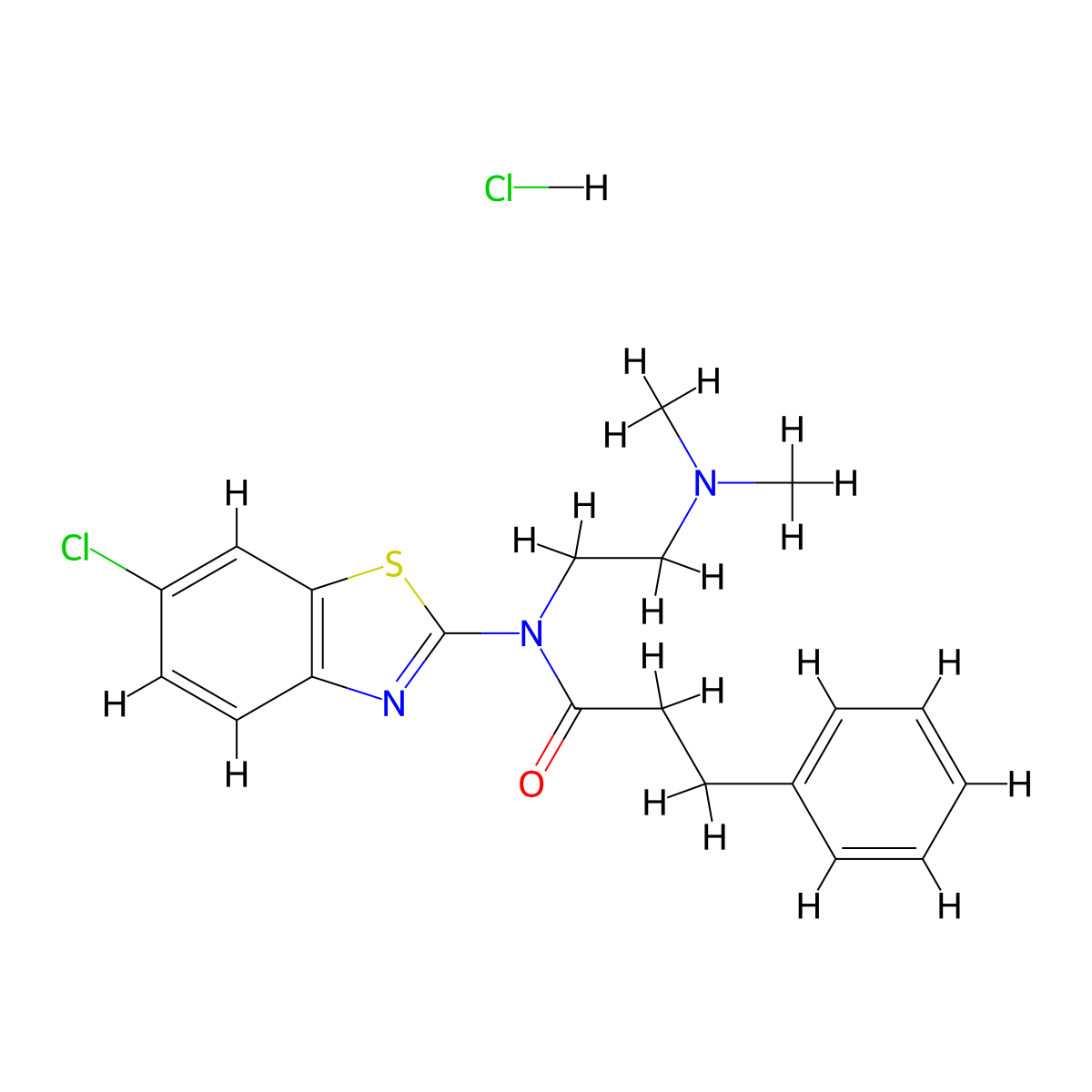 N-(6-chlorobenzo[d]thiazol-2-yl)-N-(2-(dimethylamino)ethyl)-3-phenylpropanamide hydrochloride molecular structure, CAS 1215543-60-4
