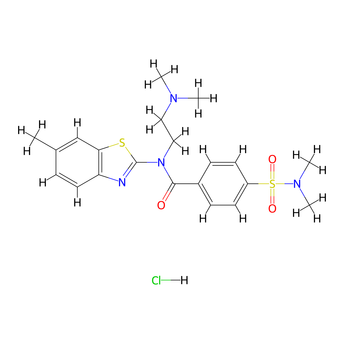N-(2-(dimethylamino)ethyl)-4-(N,N-dimethylsulfamoyl)-N-(6-methylbenzo[d]thiazol-2-yl)benzamide hydrochloride molecular structure, CAS 1215549-48-6