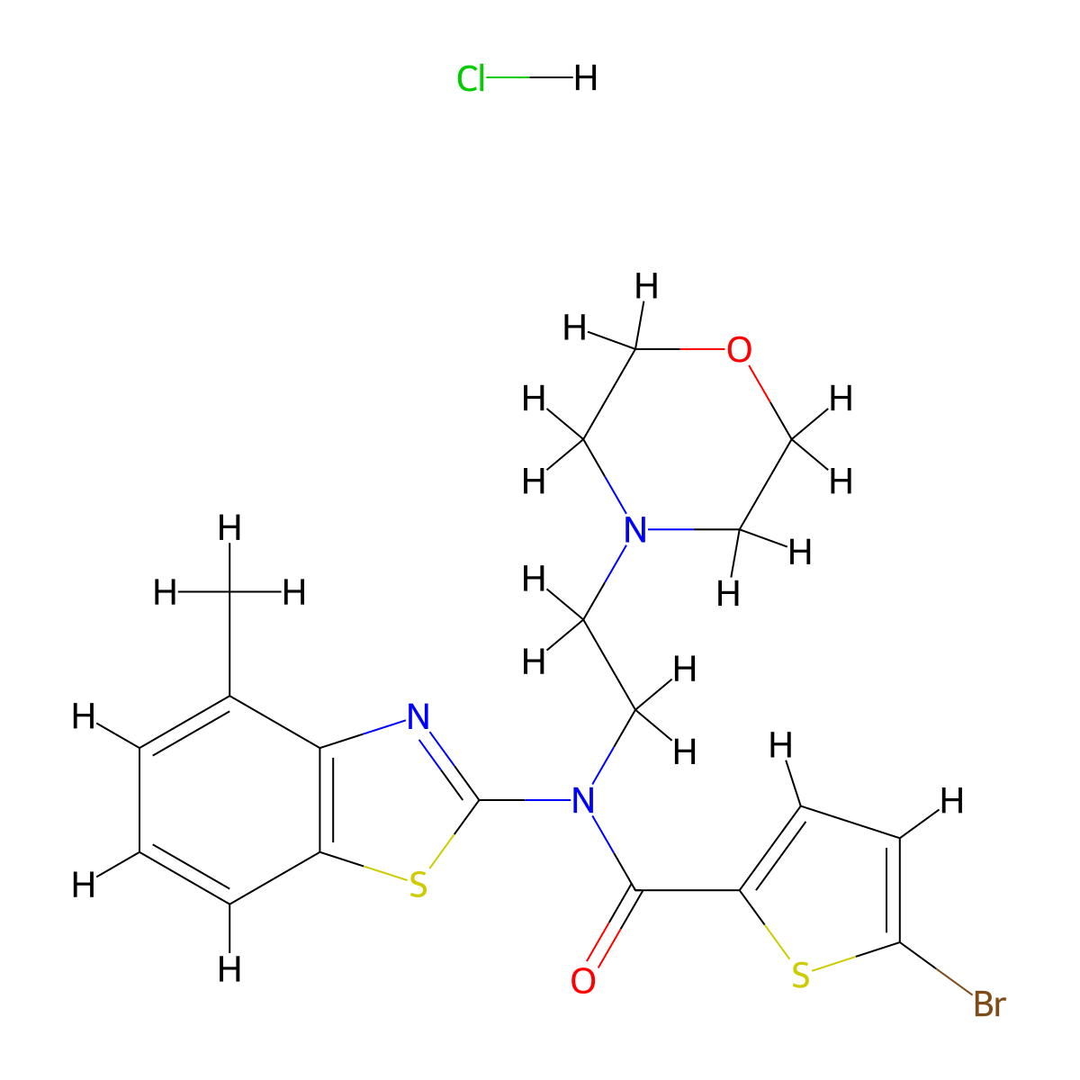 5-bromo-N-(4-methylbenzo[d]thiazol-2-yl)-N-(2-morpholinoethyl)thiophene-2-carboxamide hydrochloride molecular structure, CAS 1215553-42-6
