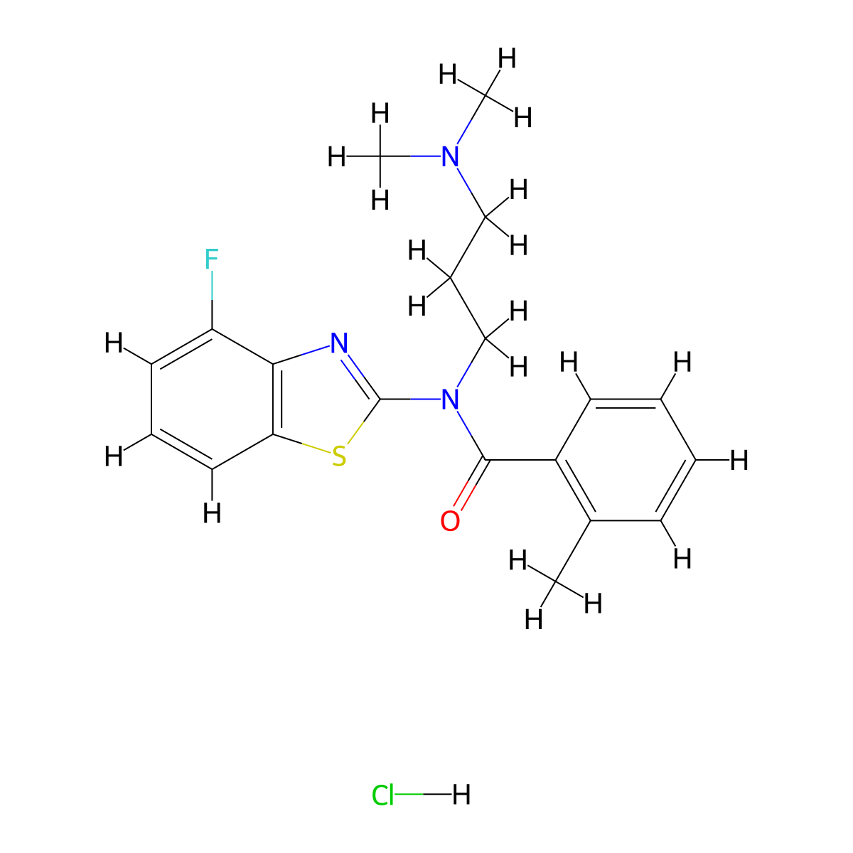 N-[3-(Dimethylamino)propyl]-N-(4-fluoro-1,3-benzothiazol-2-YL)-2-methylbenzamide hydrochloride molecular structure, CAS 1215554-94-1