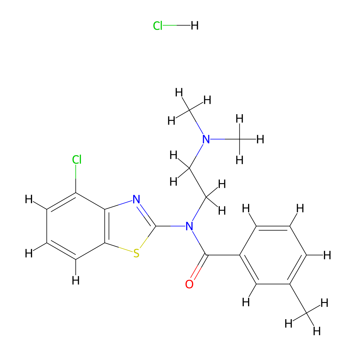 N-(4-Chloro-1,3-benzothiazol-2-YL)-N-[2-(dimethylamino)ethyl]-3-methylbenzamide hydrochloride molecular structure, CAS 1215555-27-3