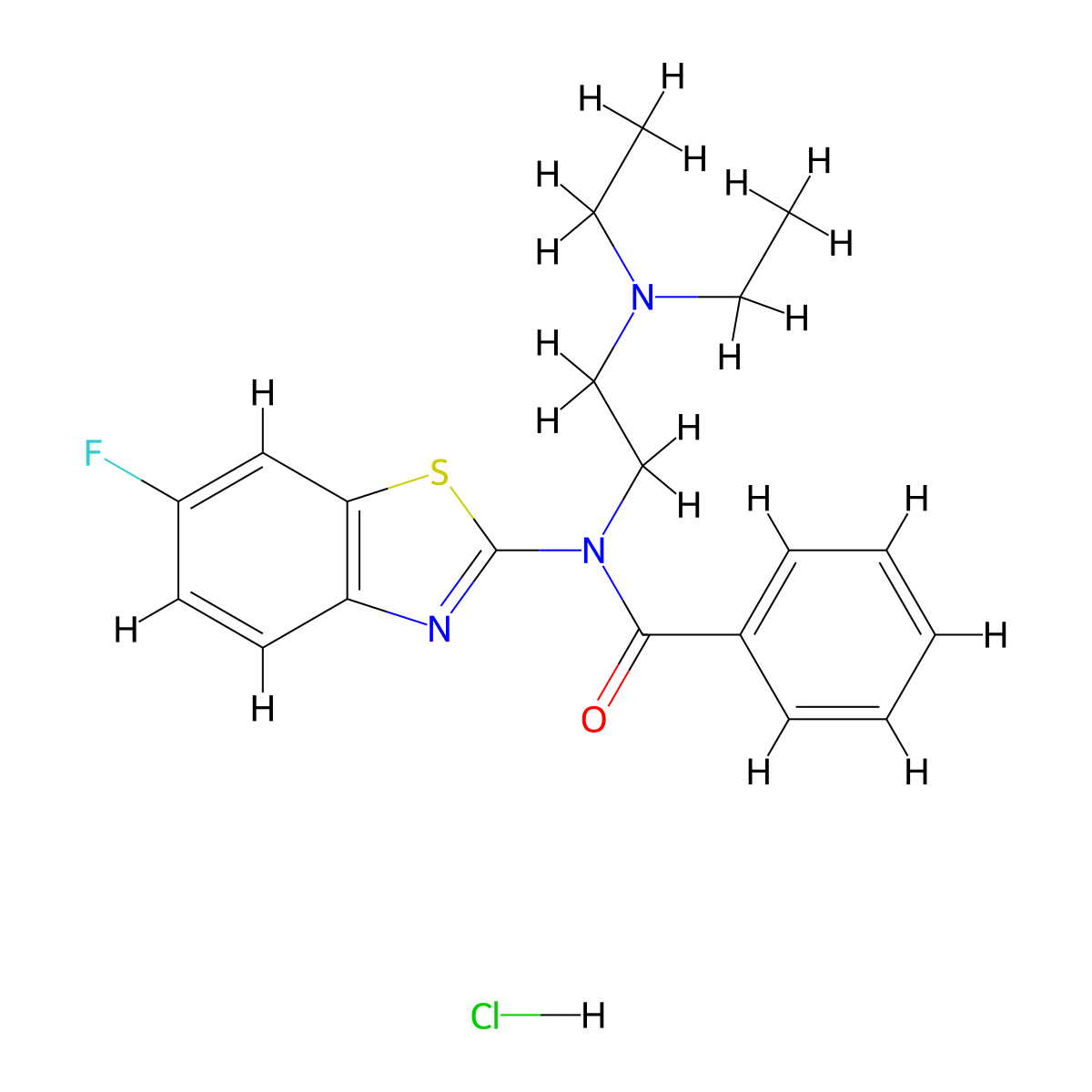 N-(2-(diethylamino)ethyl)-N-(6-fluorobenzo[d]thiazol-2-yl)benzamide hydrochloride molecular structure, CAS 1215555-57-9