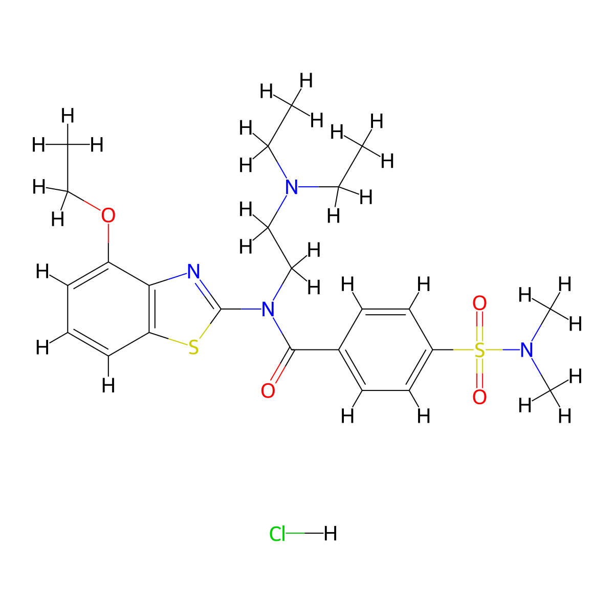 N-(2-(diethylamino)ethyl)-4-(N,N-dimethylsulfamoyl)-N-(4-ethoxybenzo[d]thiazol-2-yl)benzamide hydrochloride molecular structure, CAS 1215557-38-2