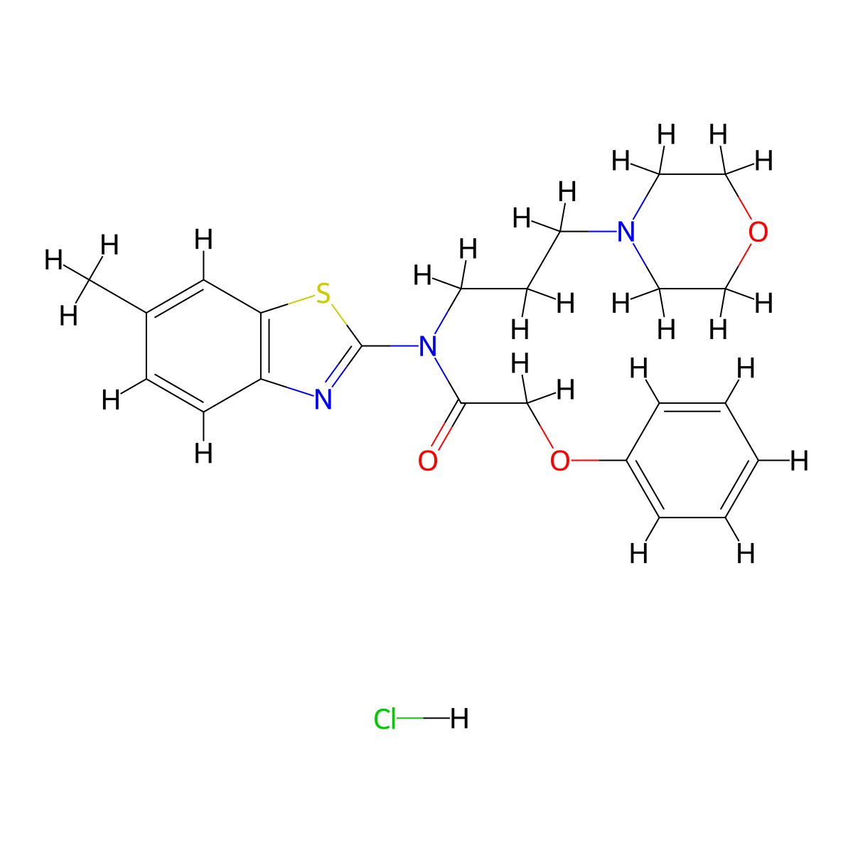 N-(6-methylbenzo[d]thiazol-2-yl)-N-(3-morpholinopropyl)-2-phenoxyacetamide hydrochloride molecular structure, CAS 1215557-50-8