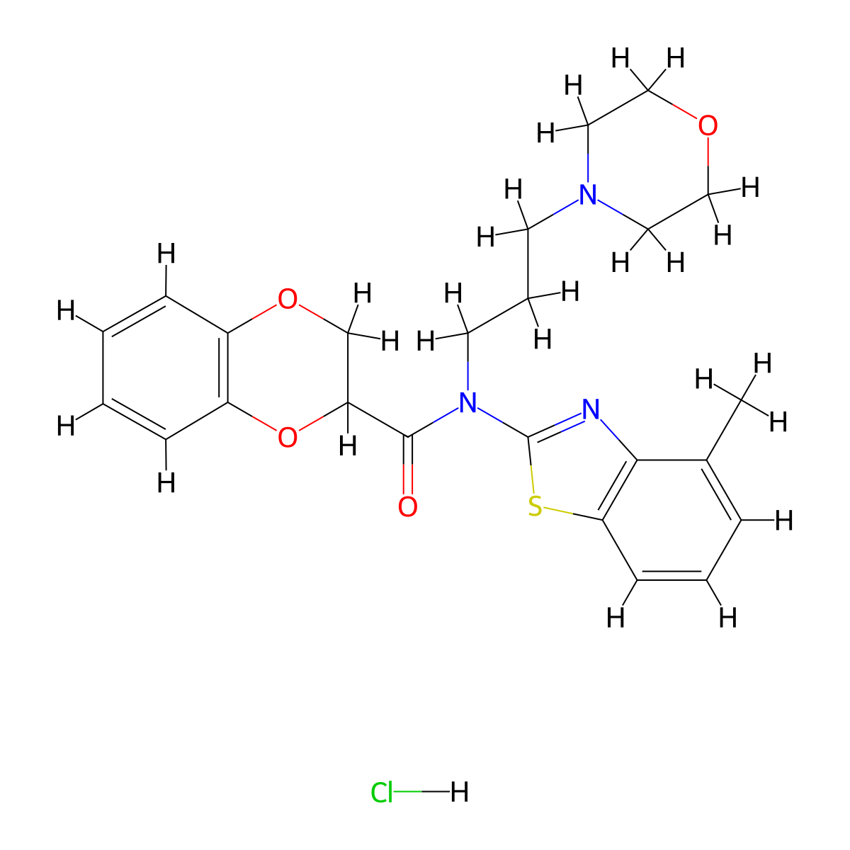 N-(4-methylbenzo[d]thiazol-2-yl)-N-(3-morpholinopropyl)-2,3-dihydrobenzo[b][1,4]dioxine-2-carboxamide hydrochloride molecular structure, CAS 1215558-18-1