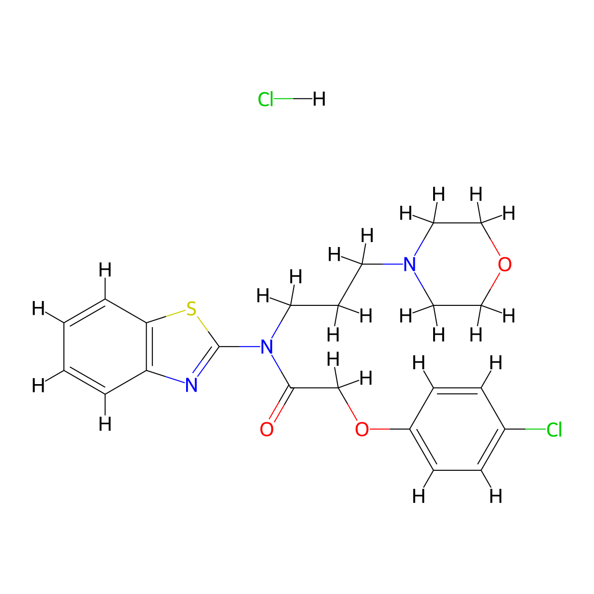 N-(benzo[d]thiazol-2-yl)-2-(4-chlorophenoxy)-N-(3-morpholinopropyl)acetamide hydrochloride molecular structure, CAS 1215558-78-3