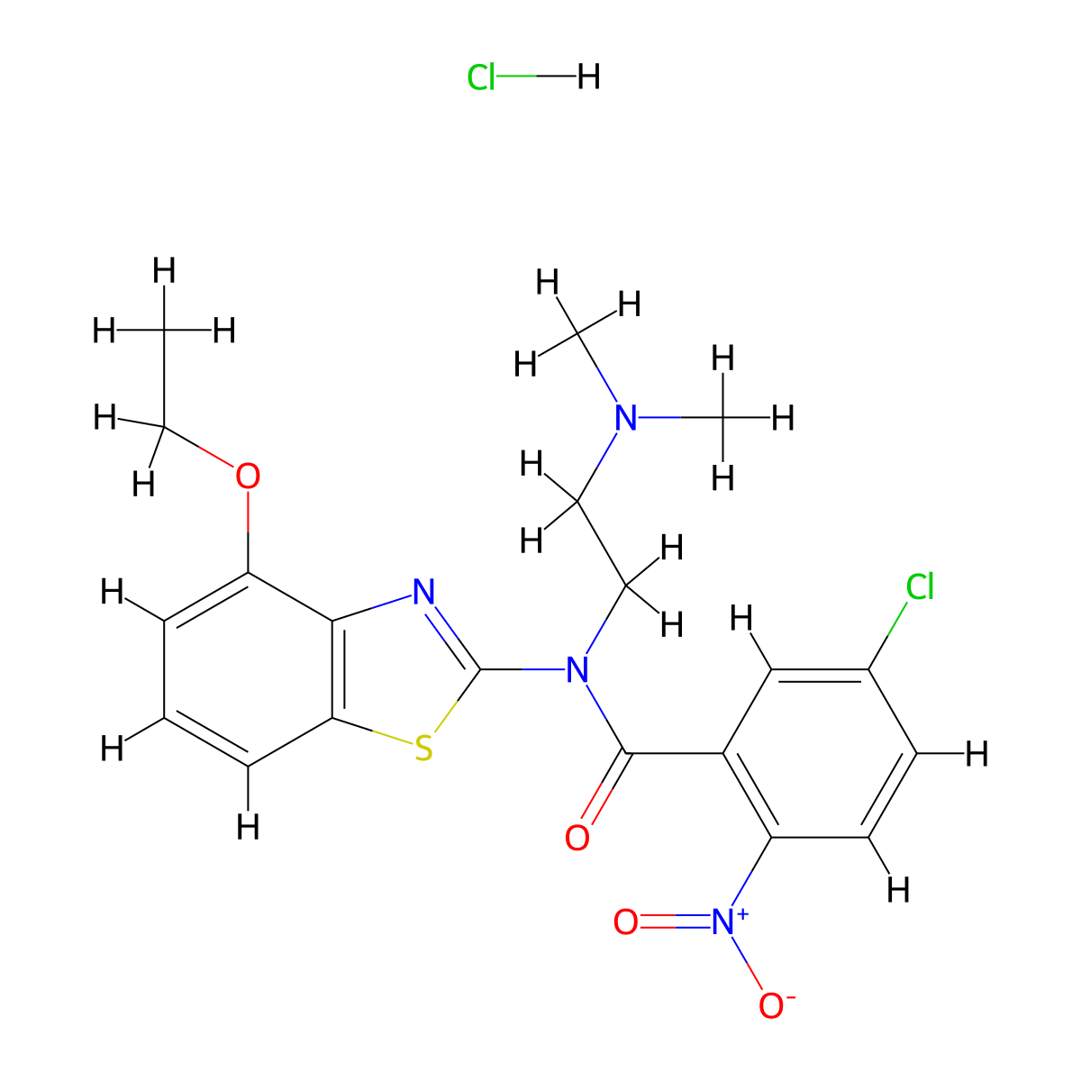 5-chloro-N-(2-(dimethylamino)ethyl)-N-(4-ethoxybenzo[d]thiazol-2-yl)-2-nitrobenzamide hydrochloride molecular structure, CAS 1215558-84-1