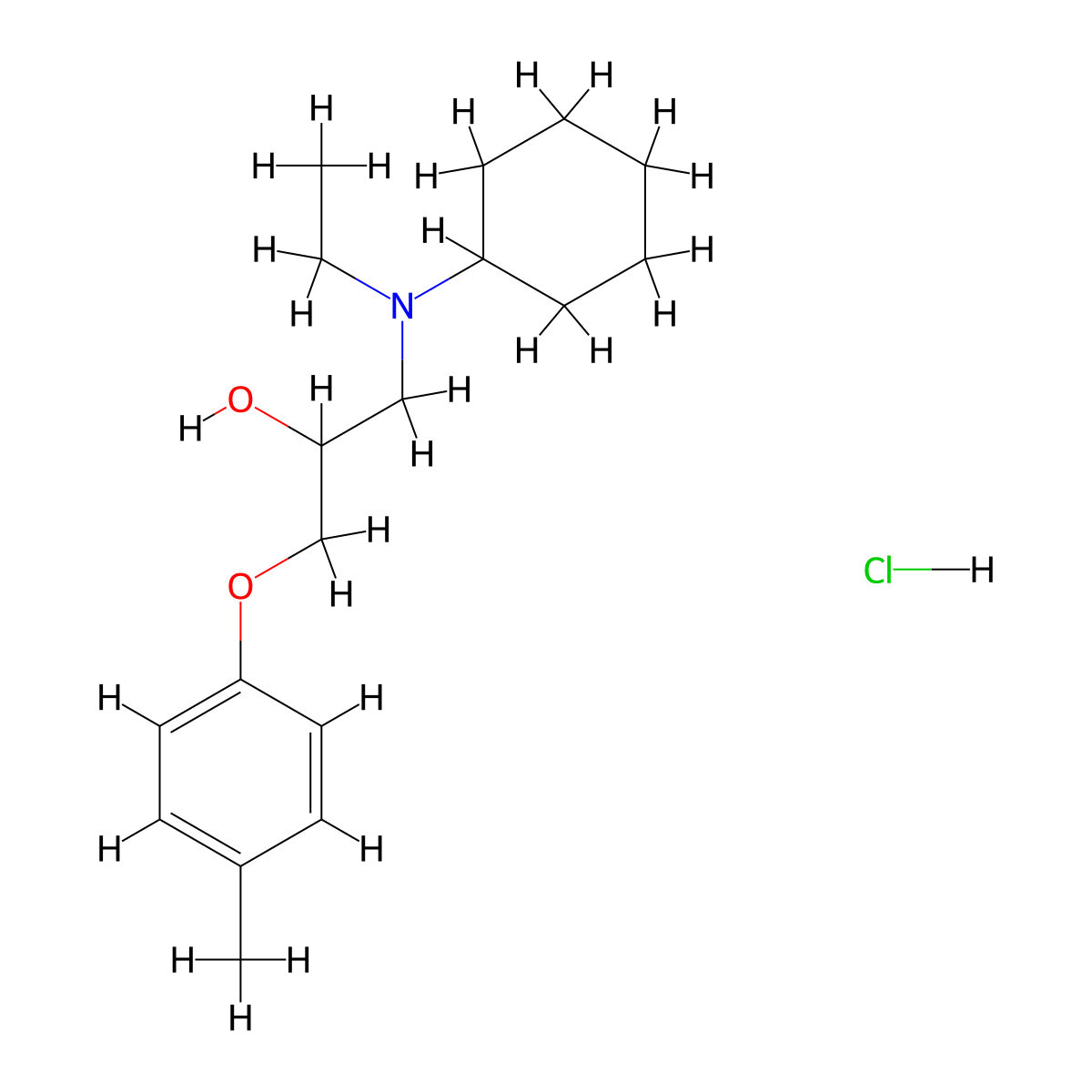 1-(Cyclohexyl(ethyl)amino)-3-(p-tolyloxy)propan-2-ol hydrochloride molecular structure, CAS 1215559-26-4