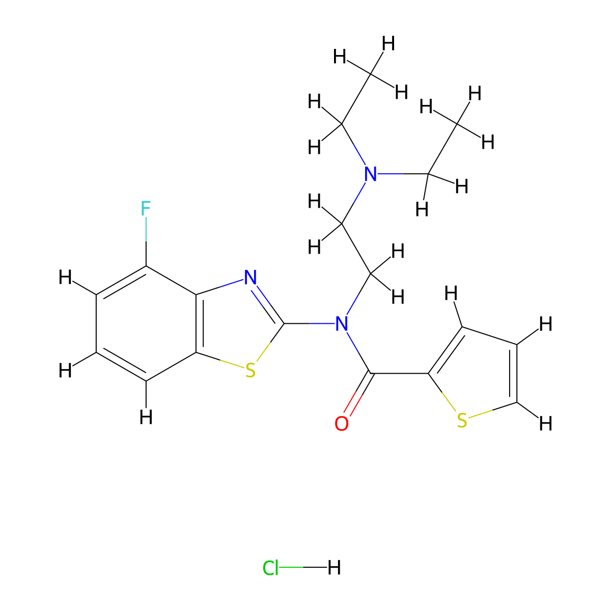 N-(2-(diethylamino)ethyl)-N-(4-fluorobenzo[d]thiazol-2-yl)thiophene-2-carboxamide hydrochloride molecular structure, CAS 1215559-36-6