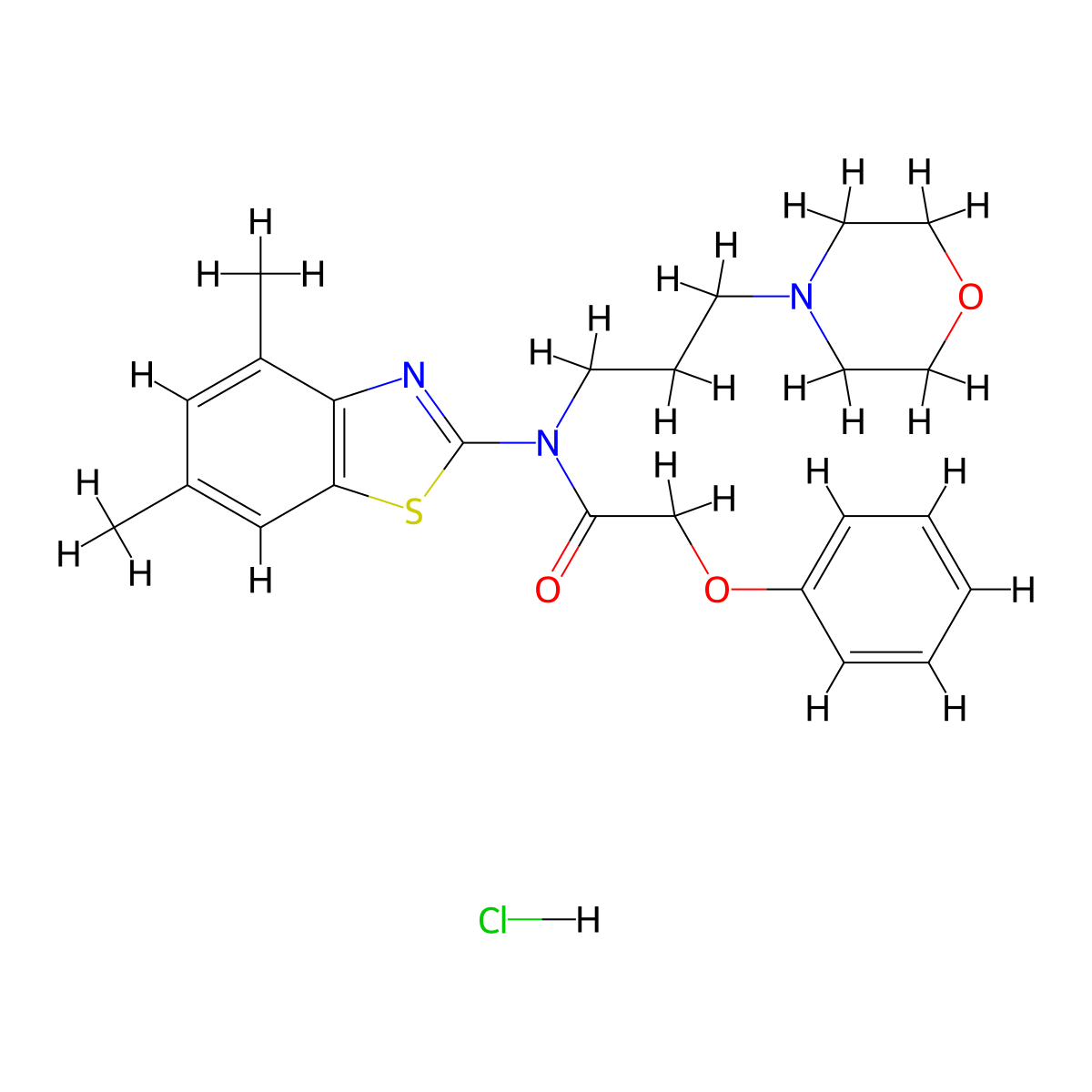 N-(4,6-dimethylbenzo[d]thiazol-2-yl)-N-(3-morpholinopropyl)-2-phenoxyacetamide hydrochloride molecular structure, CAS 1215560-19-2