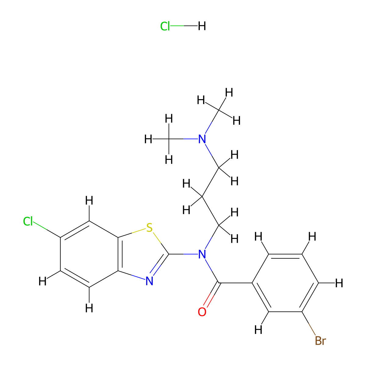 3-Bromo-N-(6-chloro-1,3-benzothiazol-2-YL)-N-[3-(dimethylamino)propyl]benzamide hydrochloride molecular structure, CAS 1215561-20-8