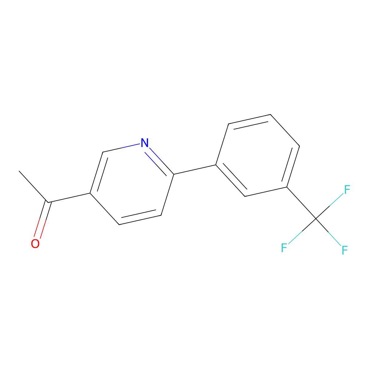1-{6-[3-(Trifluoromethyl)phenyl]pyridin-3-yl}ethanone molecular structure, CAS 1215562-44-9