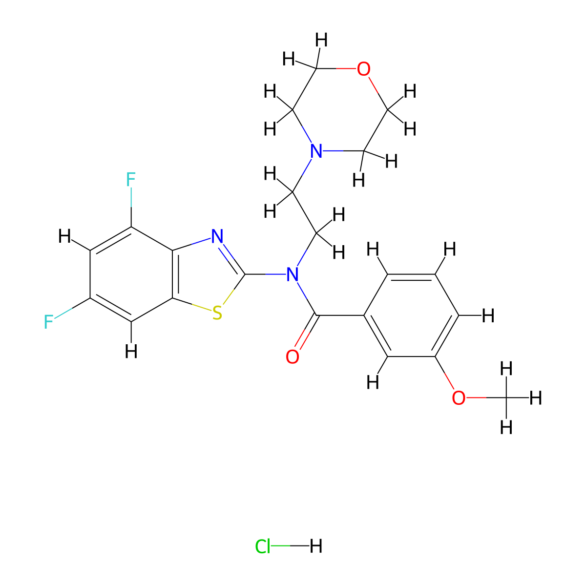 N-(4,6-difluorobenzo[d]thiazol-2-yl)-3-methoxy-N-(2-morpholinoethyl)benzamide hydrochloride molecular structure, CAS 1215562-89-2