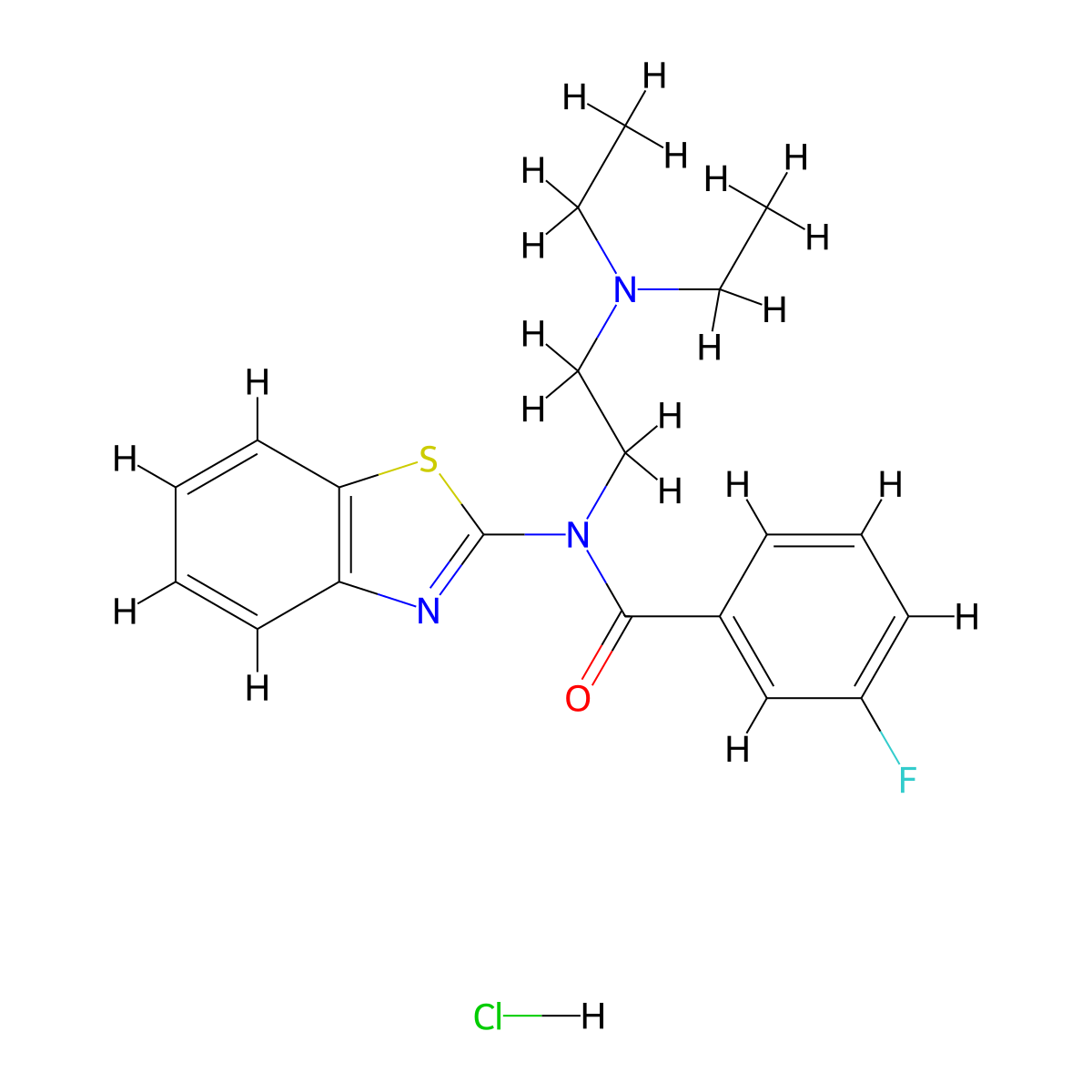 N-(benzo[d]thiazol-2-yl)-N-(2-(diethylamino)ethyl)-3-fluorobenzamide hydrochloride molecular structure, CAS 1215563-47-5