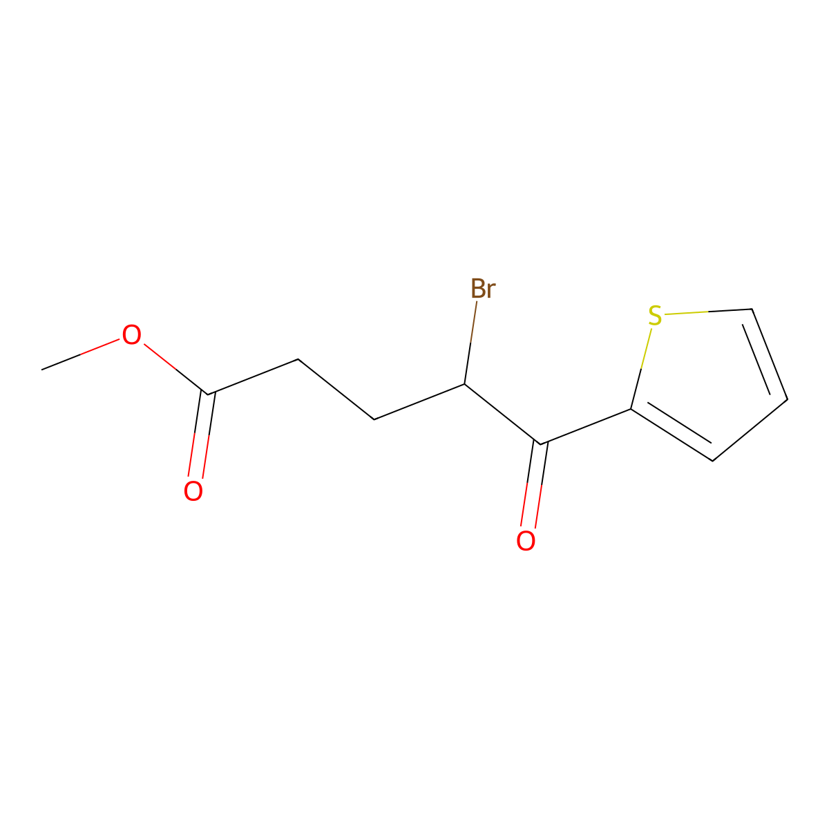 Methyl 4-bromo-5-oxo-5-(thiophen-2-yl)pentanoate molecular structure, CAS 1215564-06-9