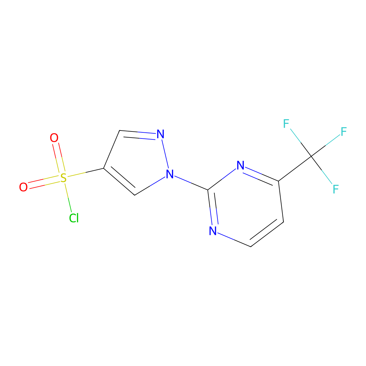 1-[4-(Trifluoromethyl)pyrimidin-2-yl]-1H-pyrazole-4-sulfonyl chloride molecular structure, CAS 1215564-15-0