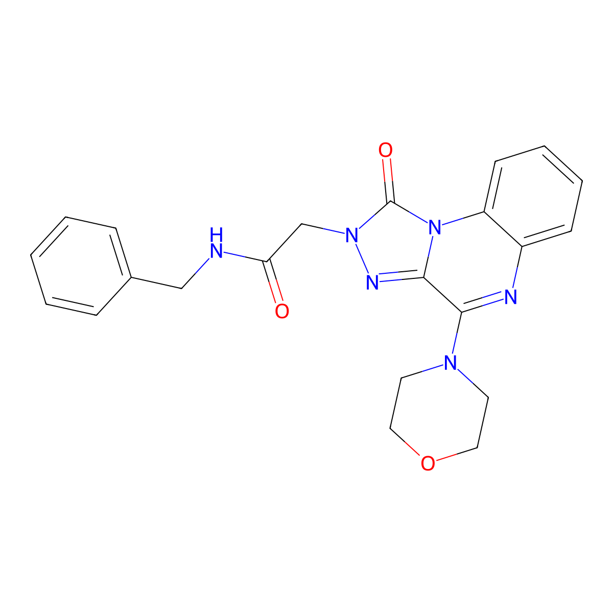 N-benzyl-2-(4-morpholino-1-oxo-[1,2,4]triazolo[4,3-a]quinoxalin-2(1H)-yl)acetamide molecular structure, CAS 1215564-81-0