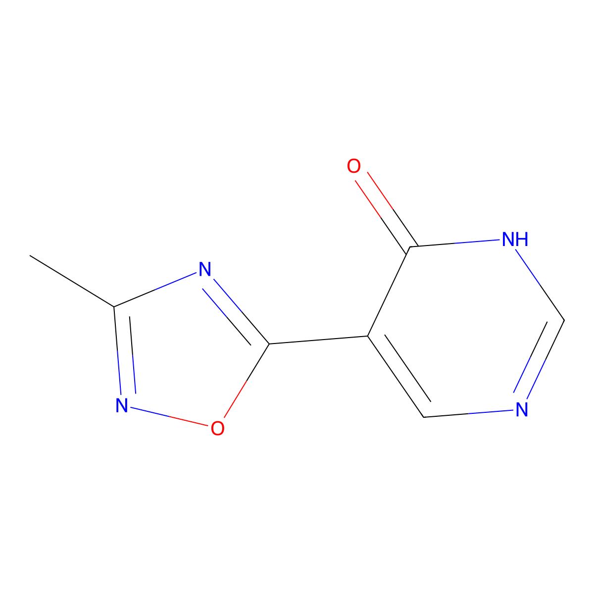5-(3-methyl-1,2,4-oxadiazol-5-yl)pyrimidin-4(3H)-one molecular structure, CAS 1215565-05-1