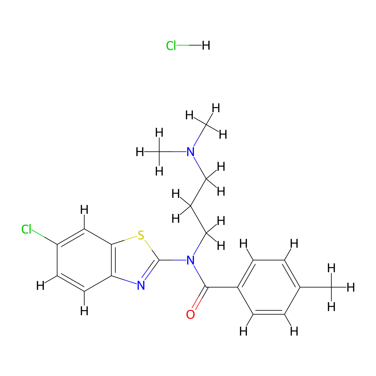 N-(6-Chloro-1,3-benzothiazol-2-YL)-N-[3-(dimethylamino)propyl]-4-methylbenzamide hydrochloride molecular structure, CAS 1215567-57-9
