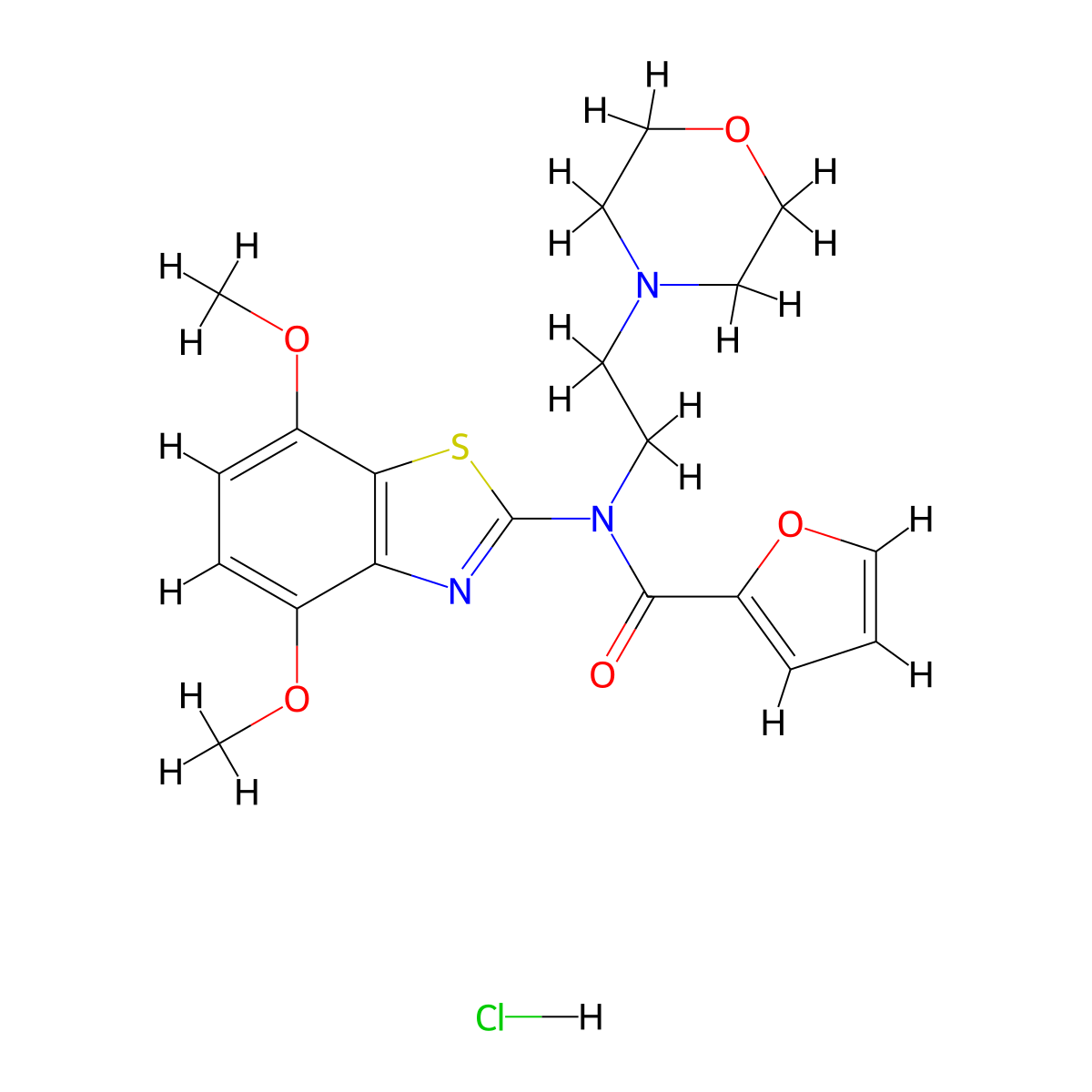 N-(4,7-dimethoxybenzo[d]thiazol-2-yl)-N-(2-morpholinoethyl)furan-2-carboxamide hydrochloride molecular structure, CAS 1215567-90-0