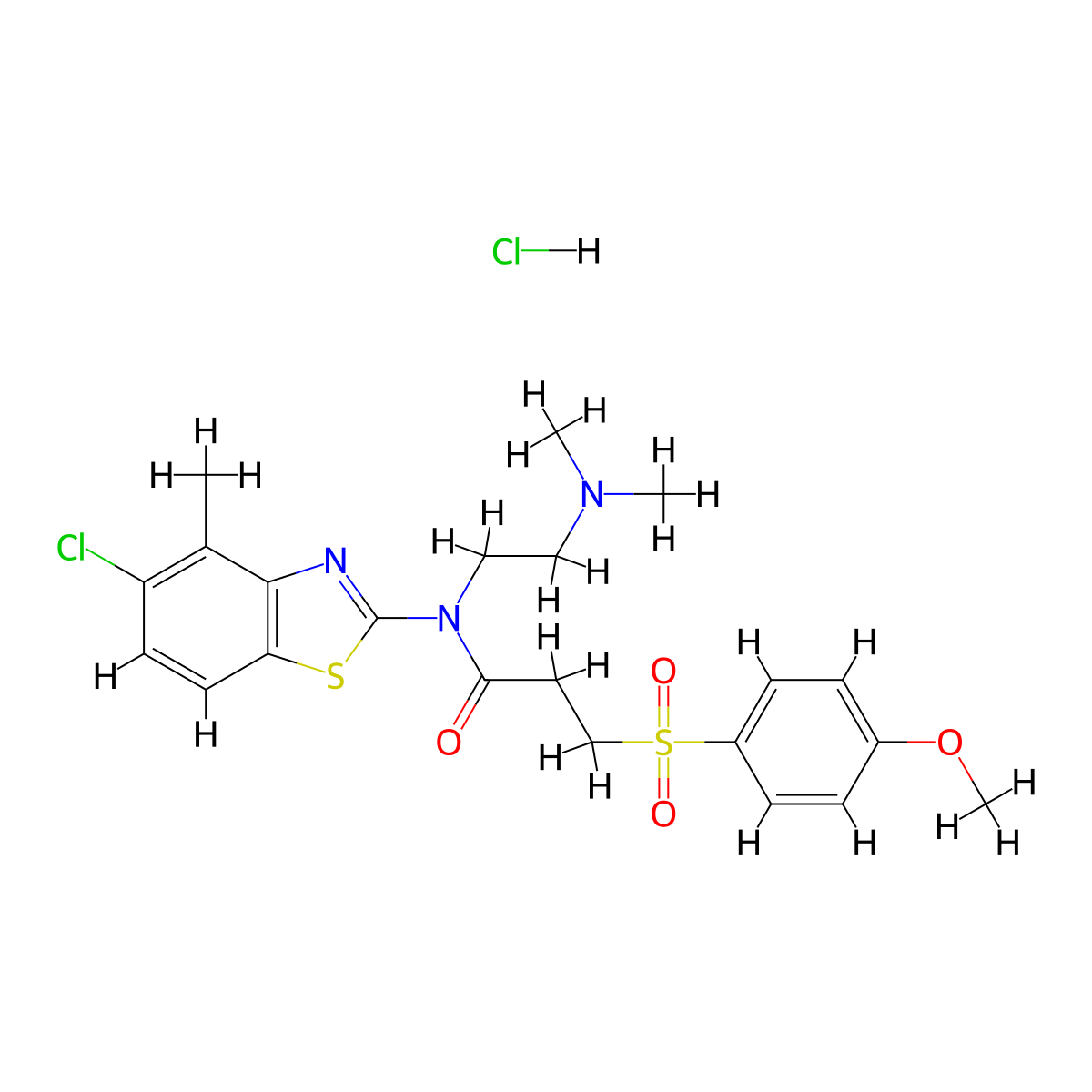 N-(5-chloro-4-methylbenzo[d]thiazol-2-yl)-N-(2-(dimethylamino)ethyl)-3-((4-methoxyphenyl)sulfonyl)propanamide hydrochloride molecular structure, CAS 1215568-28-7