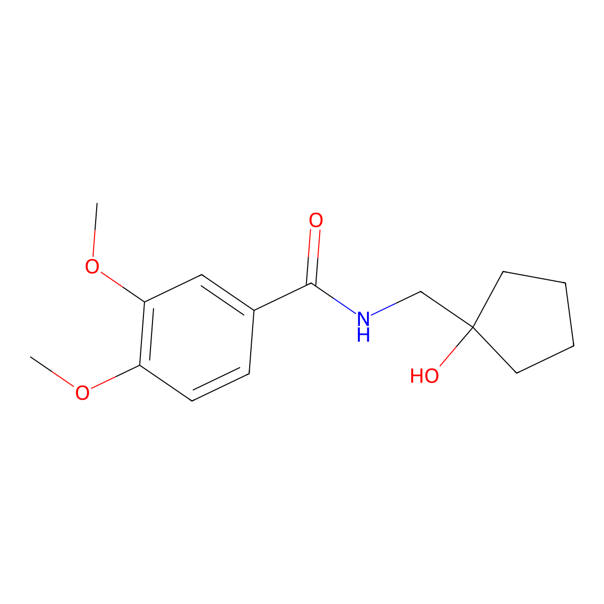 N-[(1-hydroxycyclopentyl)methyl]-3,4-dimethoxybenzamide molecular structure, CAS 1215568-42-5