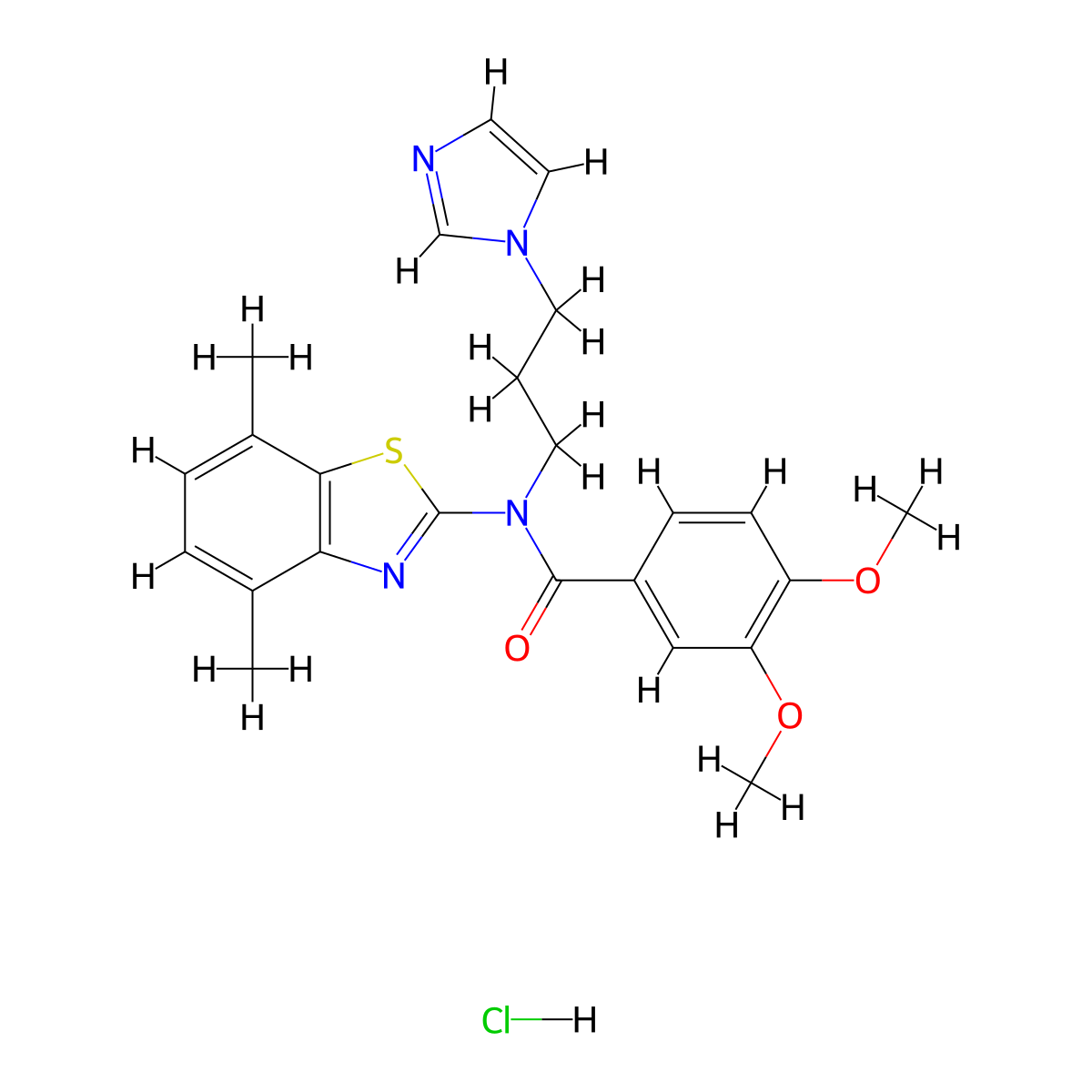 N-(3-(1H-imidazol-1-yl)propyl)-N-(4,7-dimethylbenzo[d]thiazol-2-yl)-3,4-dimethoxybenzamide hydrochloride molecular structure, CAS 1215569-18-8