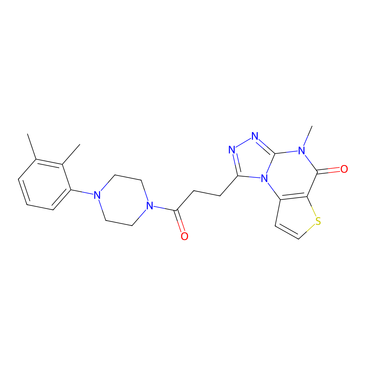 1-(3-(4-(2,3-dimethylphenyl)piperazin-1-yl)-3-oxopropyl)-4-methylthieno[2,3-e][1,2,4]triazolo[4,3-a]pyrimidin-5(4H)-one molecular structure, CAS 1215574-33-6