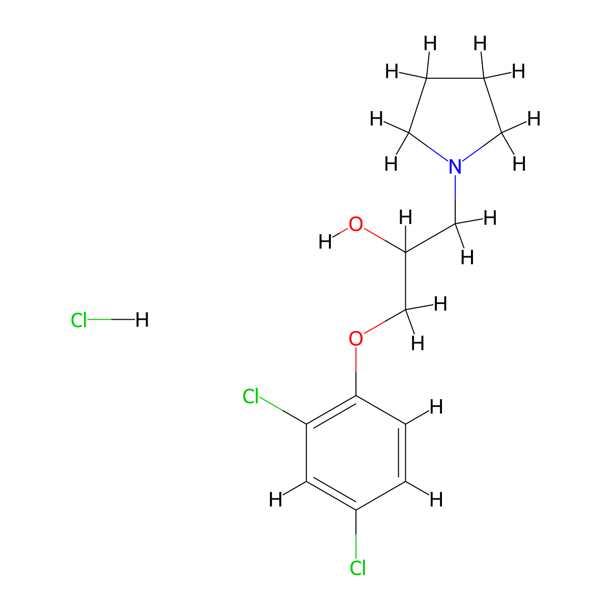 1-(2,4-Dichlorophenoxy)-3-(pyrrolidin-1-yl)propan-2-ol hydrochloride molecular structure, CAS 1215574-70-1