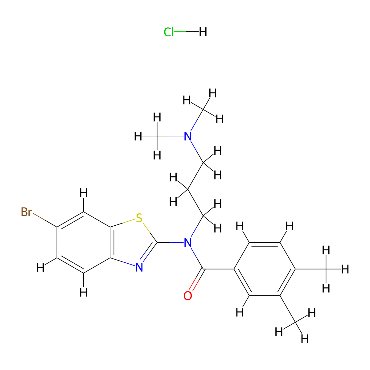 N-(6-bromobenzo[d]thiazol-2-yl)-N-(3-(dimethylamino)propyl)-3,4-dimethylbenzamide hydrochloride molecular structure, CAS 1215579-17-1