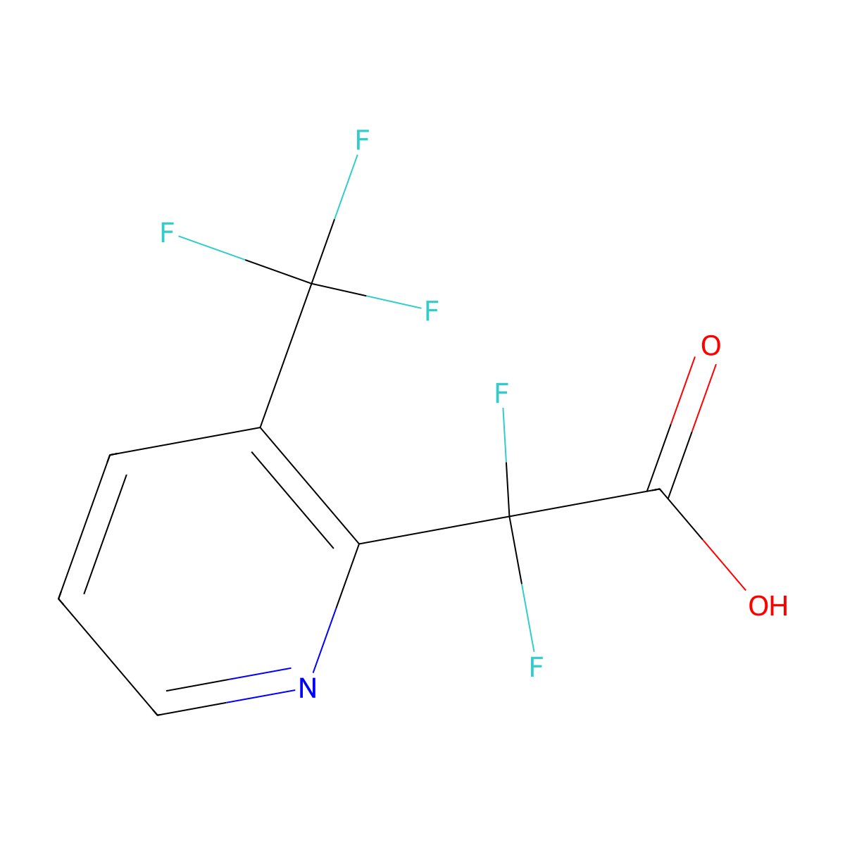 Difluoro[3-(trifluoromethyl)pyridin-2-yl]acetic acid molecular structure, CAS 1215579-44-4