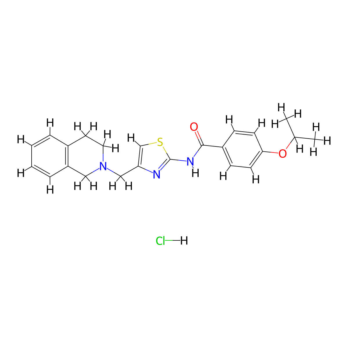 N-(4-((3,4-dihydroisoquinolin-2(1H)-yl)methyl)thiazol-2-yl)-4-isopropoxybenzamide hydrochloride molecular structure, CAS 1215580-52-1