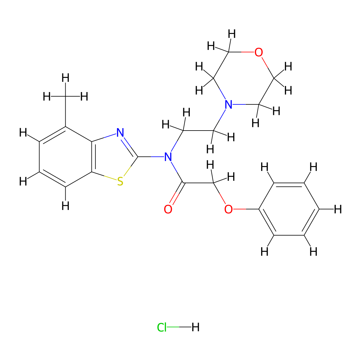 N-(4-methylbenzo[d]thiazol-2-yl)-N-(2-morpholinoethyl)-2-phenoxyacetamide hydrochloride molecular structure, CAS 1215581-04-6