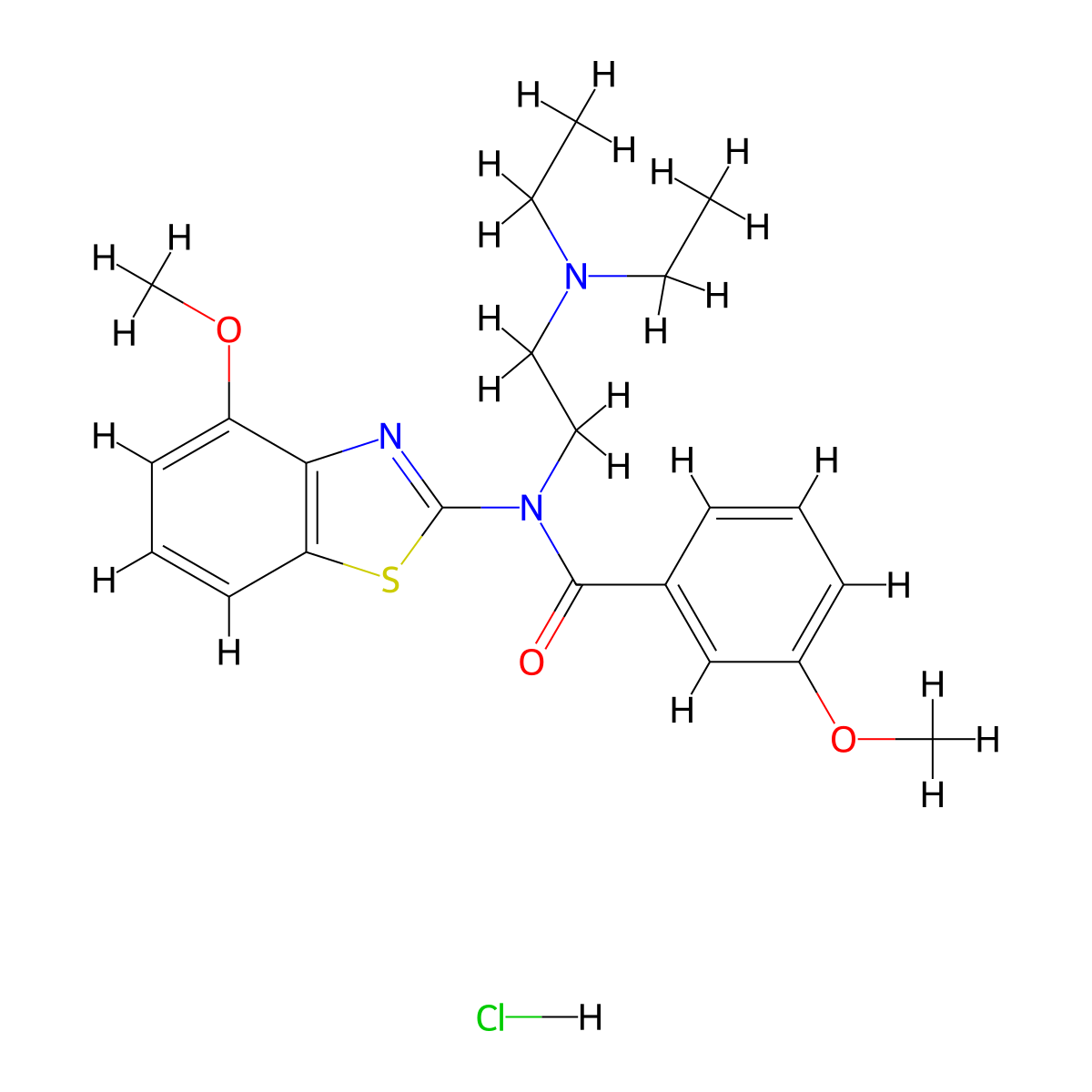 N-(2-(diethylamino)ethyl)-3-methoxy-N-(4-methoxybenzo[d]thiazol-2-yl)benzamide hydrochloride molecular structure, CAS 1215582-40-3