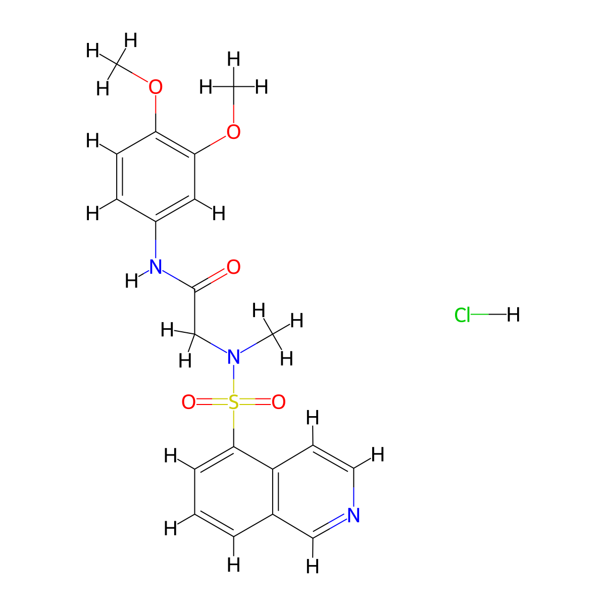 N-(3,4-dimethoxyphenyl)-2-(N-methylisoquinoline-5-sulfonamido)acetamide hydrochloride molecular structure, CAS 1215583-10-0