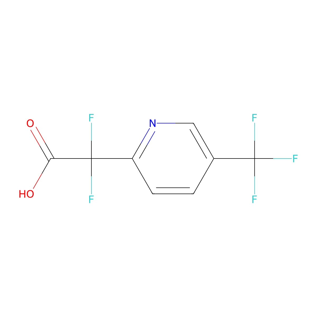 Difluoro[5-(trifluoromethyl)pyridin-2-yl]acetic acid molecular structure, CAS 1215583-64-4