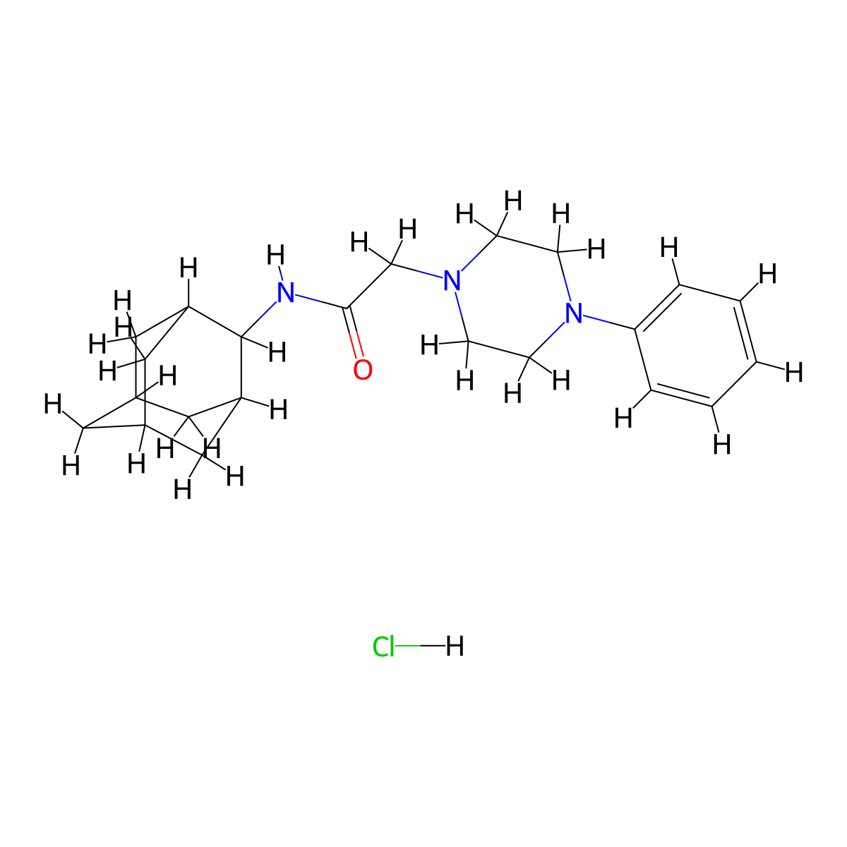N-(adamantan-2-yl)-2-(4-phenylpiperazin-1-yl)acetamide hydrochloride molecular structure, CAS 1215584-46-5