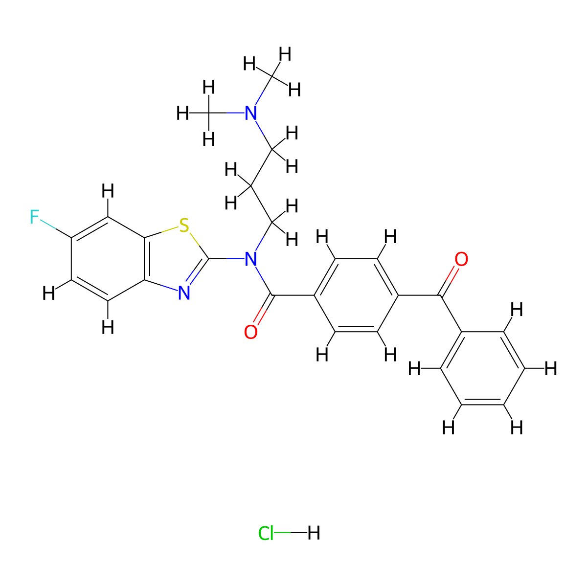 4-benzoyl-N-(3-(dimethylamino)propyl)-N-(6-fluorobenzo[d]thiazol-2-yl)benzamide hydrochloride molecular structure, CAS 1215586-20-1