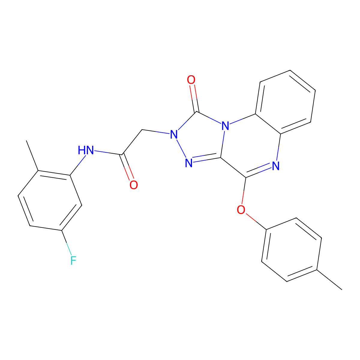 N-(5-fluoro-2-methylphenyl)-2-[4-(4-methylphenoxy)-1-oxo[1,2,4]triazolo[4,3-a]quinoxalin-2(1H)-yl]acetamide molecular structure, CAS 1215588-12-7