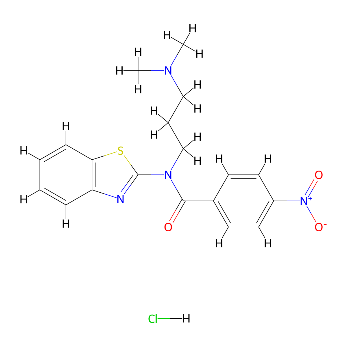 N-(benzo[d]thiazol-2-yl)-N-(3-(dimethylamino)propyl)-4-nitrobenzamide hydrochloride molecular structure, CAS 1215588-24-1