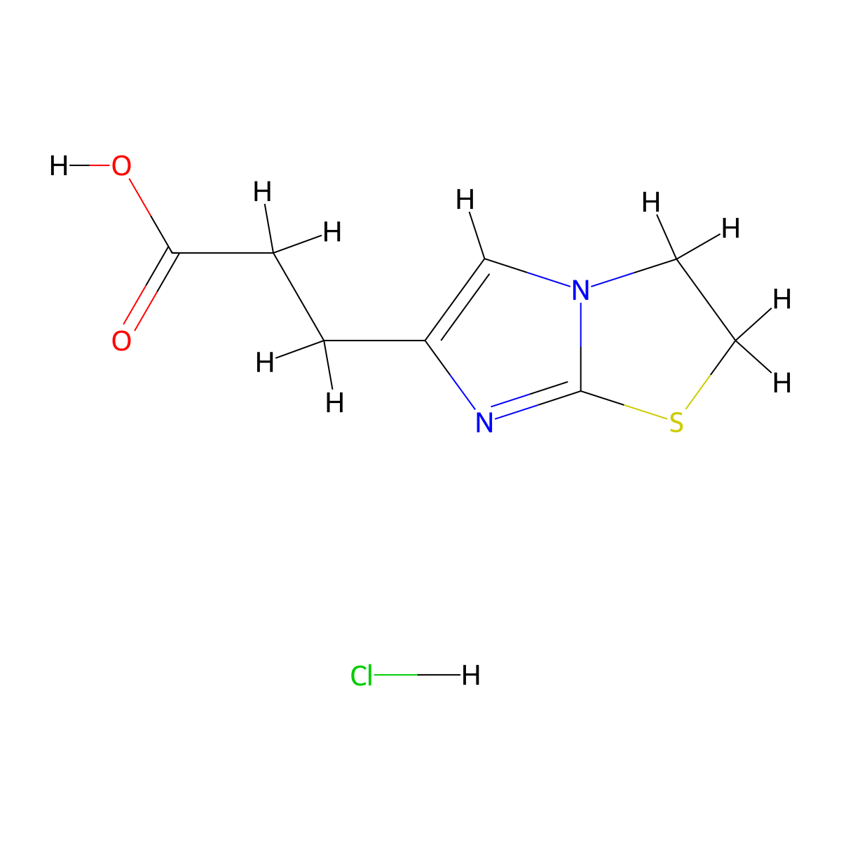 3-(2,3-Dihydroimidazo[2,1-{b}][1,3]thiazol-6-yl)propanoic acid molecular structure, CAS 1215588-43-4