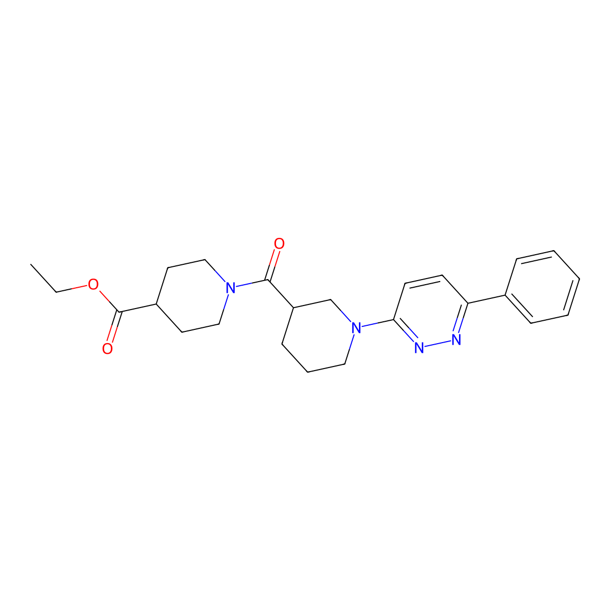Ethyl 1-[1-(6-phenylpyridazin-3-yl)piperidine-3-carbonyl]piperidine-4-carboxylate molecular structure, CAS 1215589-82-4