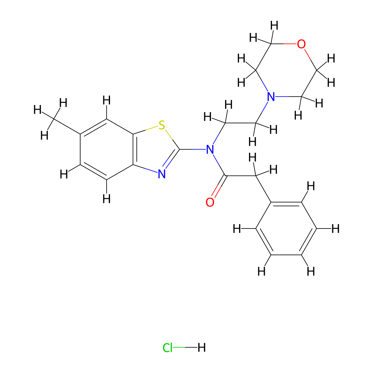 N-(6-methylbenzo[d]thiazol-2-yl)-N-(2-morpholinoethyl)-2-phenylacetamide hydrochloride molecular structure, CAS 1215590-60-5
