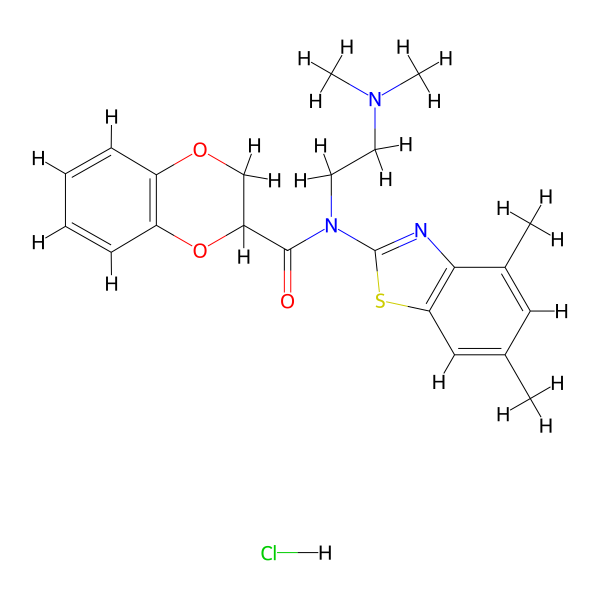 N-(4,6-Dimethyl-1,3-benzothiazol-2-YL)-N-[2-(dimethylamino)ethyl]-2,3-dihydro-1,4-benzodioxine-2-carboxamide hydrochloride molecular structure, CAS 1215591-11-9